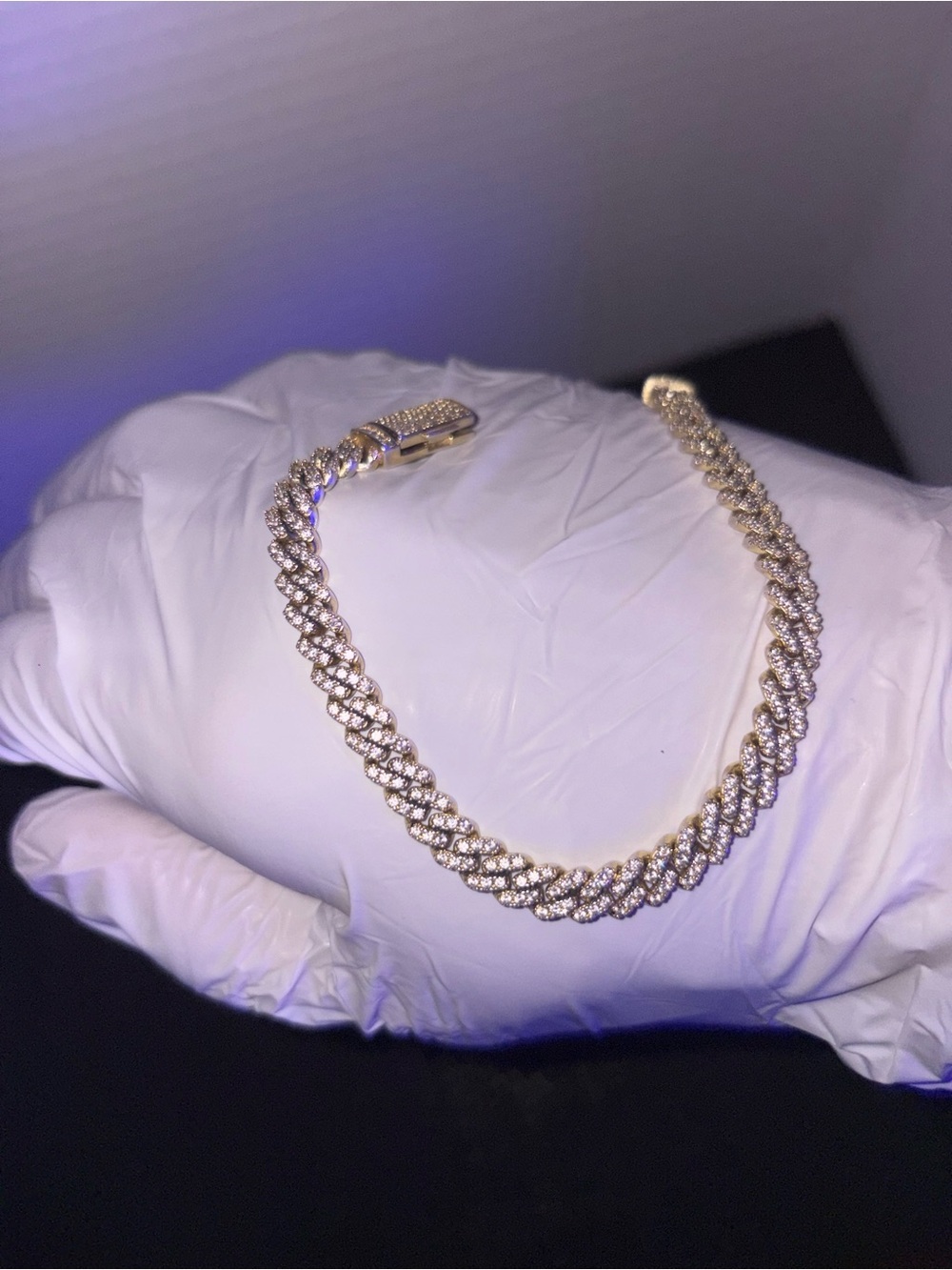 Gold-Tone Cubic Zirconia Cuban Link Bracelet - Women